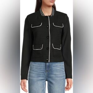 Karl Lagerfeld Paris Mixed Media Tweed Jacket